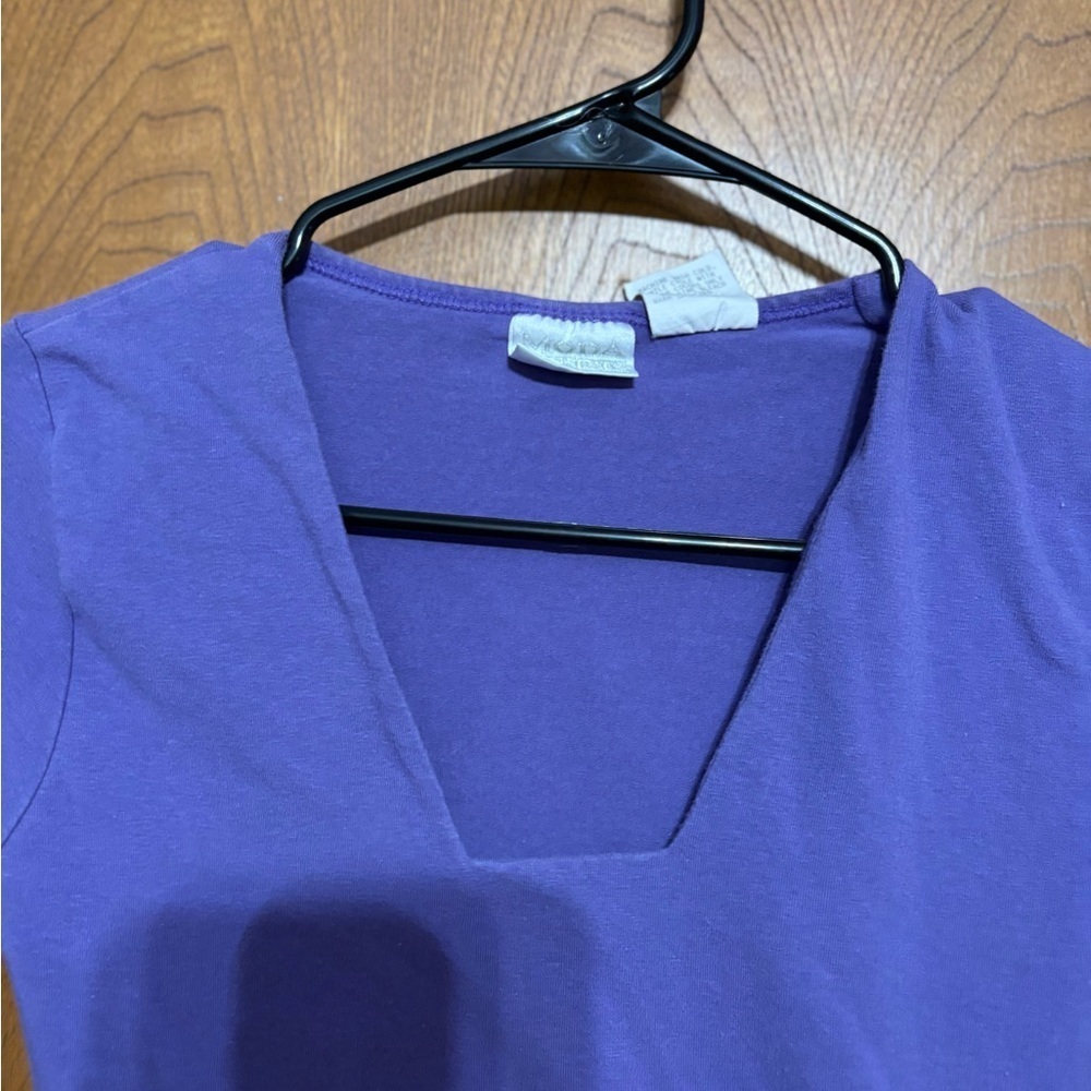 Moda International Deep Purple V-Neck Blouse - Picture 4 of 9